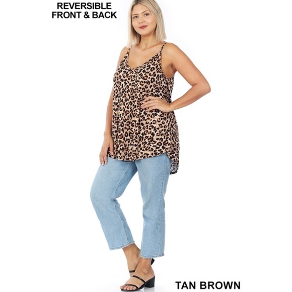 Zenana Leopard Print Scoop V Neck Swing Cami Tank Top NEW Women’s Size Small - Picture 5 of 8